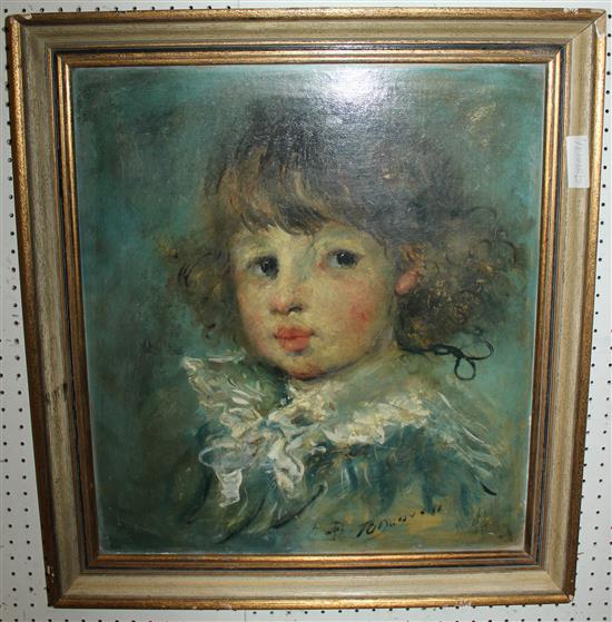 Large oil of young girl